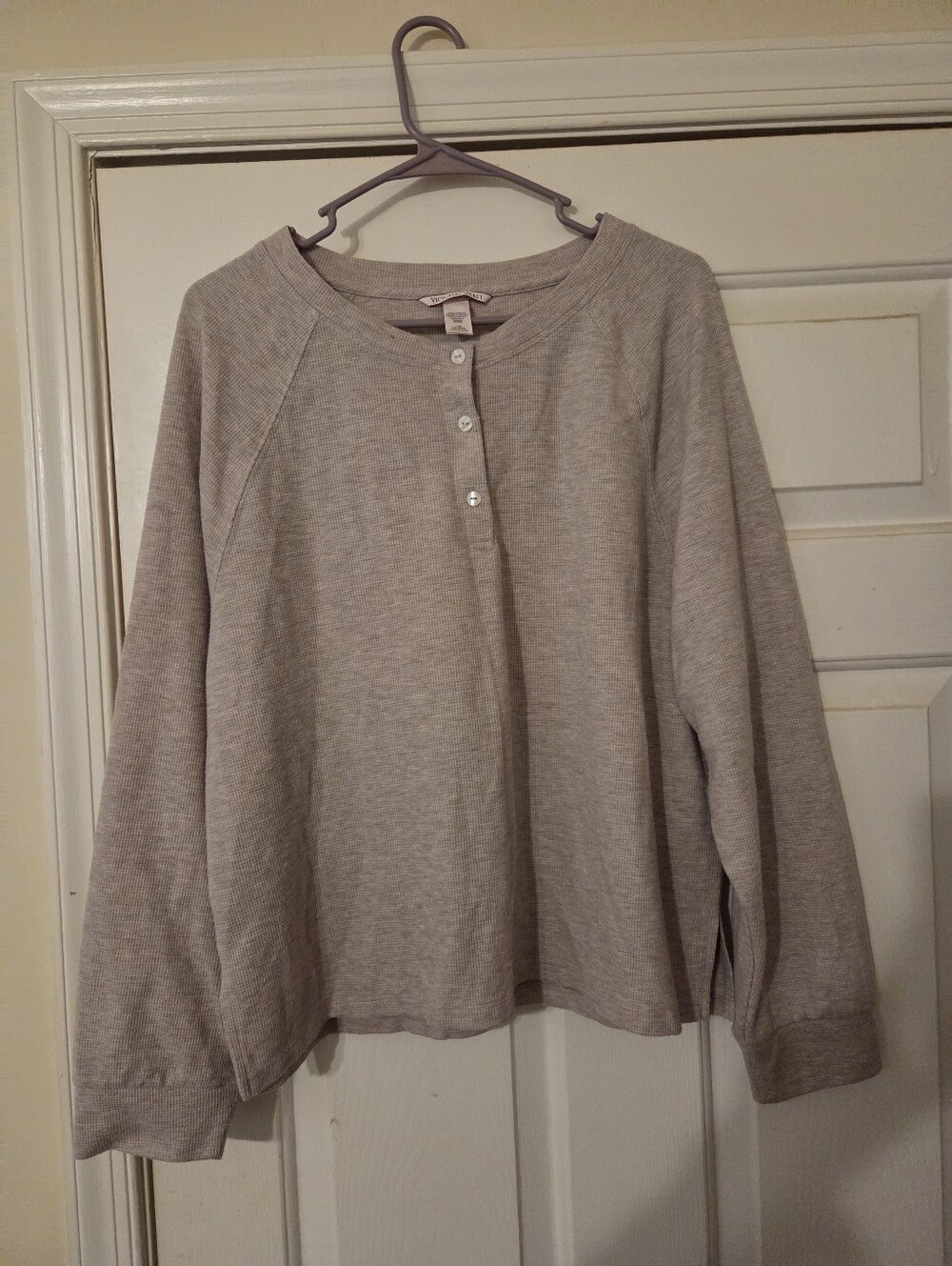 Victoria  Secret Cozy Light Cream  Henley Pullover
